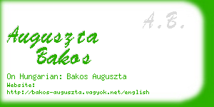 auguszta bakos business card